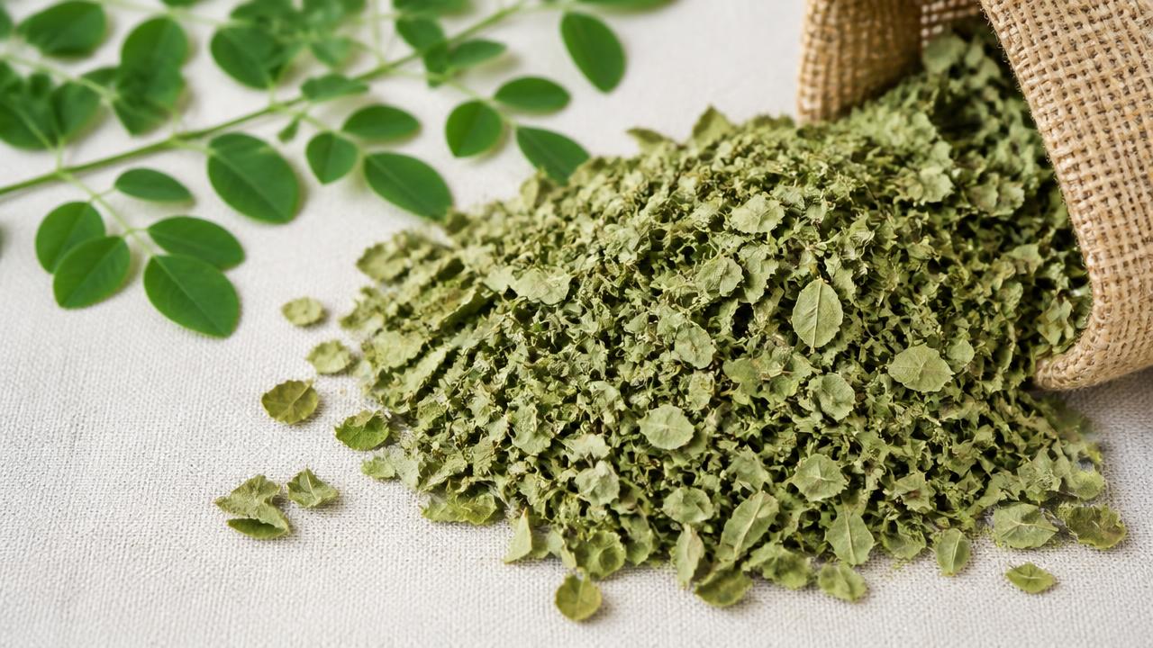 Whole Cut Shade-Dried Moringa Leaves